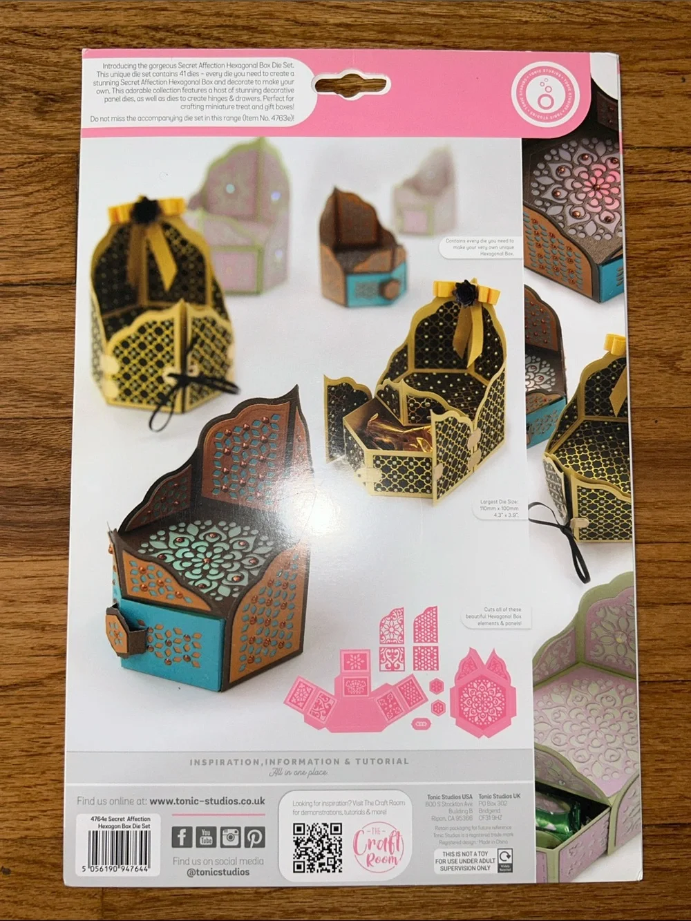 Tonic Studios Secret Affection Hexagon Box Die Set NWT